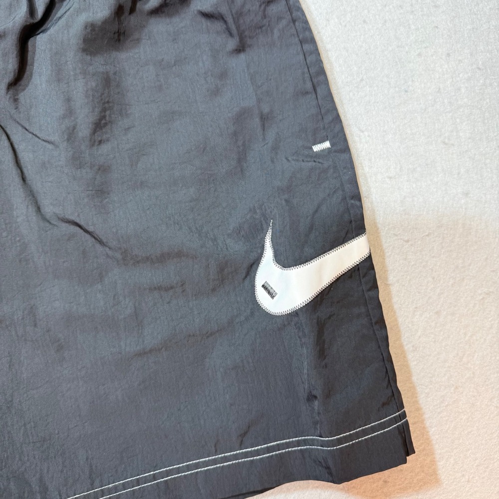 Nike Sportswear Shorts Black White Swoosh Logo Elastic Waist Mens‎ XL